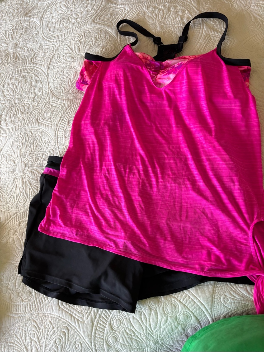 ZeroXposur XXL Hot Pink and Black Tankini Set